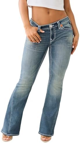 TRUE RELIGION JOEY SUPERT ブーツカットデニム フレア True Religion Joey feminina cintura baixa flare super T, Valmonte